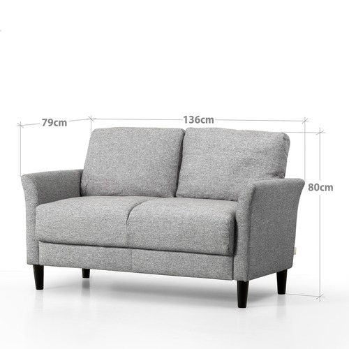 Studio Home Light Grey 2 Seater Classic Sofa | Temple & Webster Studio Home Light Grey 2 Seater Classic Sofa | Temple & Webster